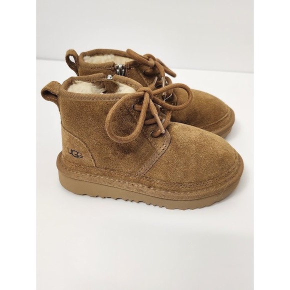UGG Toddlers' Neumel II Boot $105 Chestnut Suede Leather Lace Up